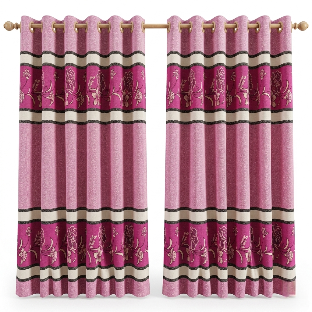 3 Step Pink Floral Embossed Fabric