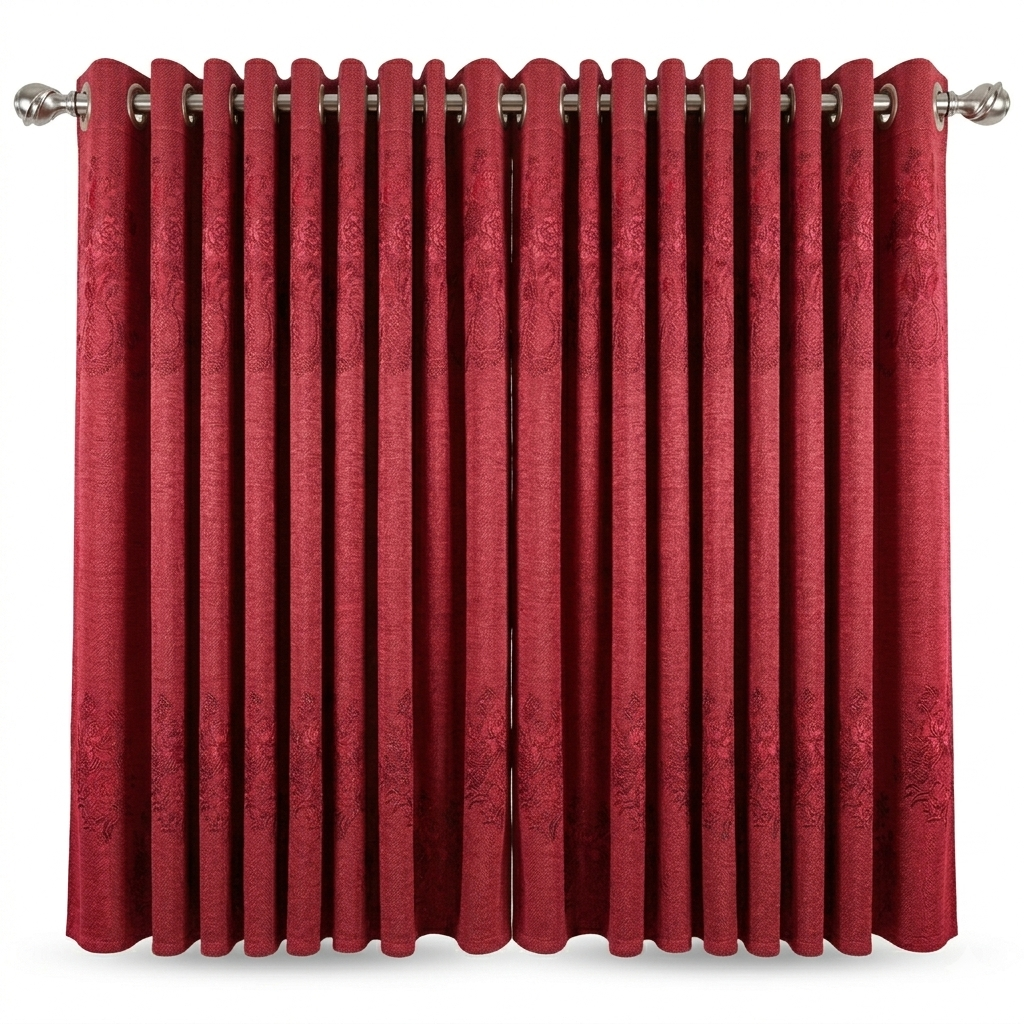 Rich Merun Tone Jacquard Curtain