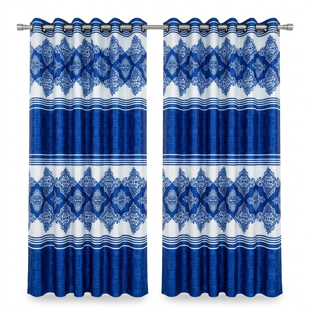 Abstract Pattern Eyelet Curtain