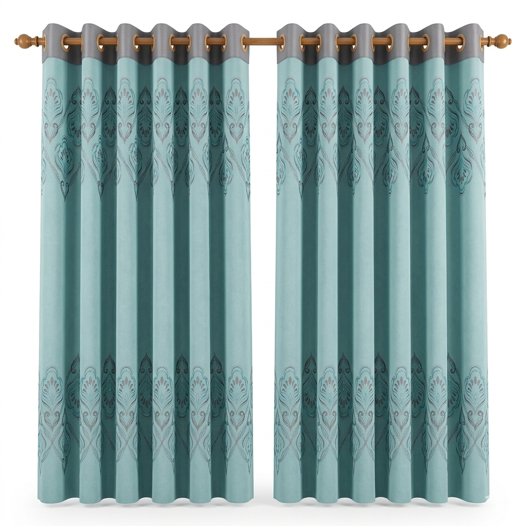 Heavy Thermal Curtain With Abstract Embossed Design