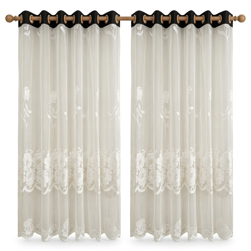 Embroidered Sheer Eyelet Curtain