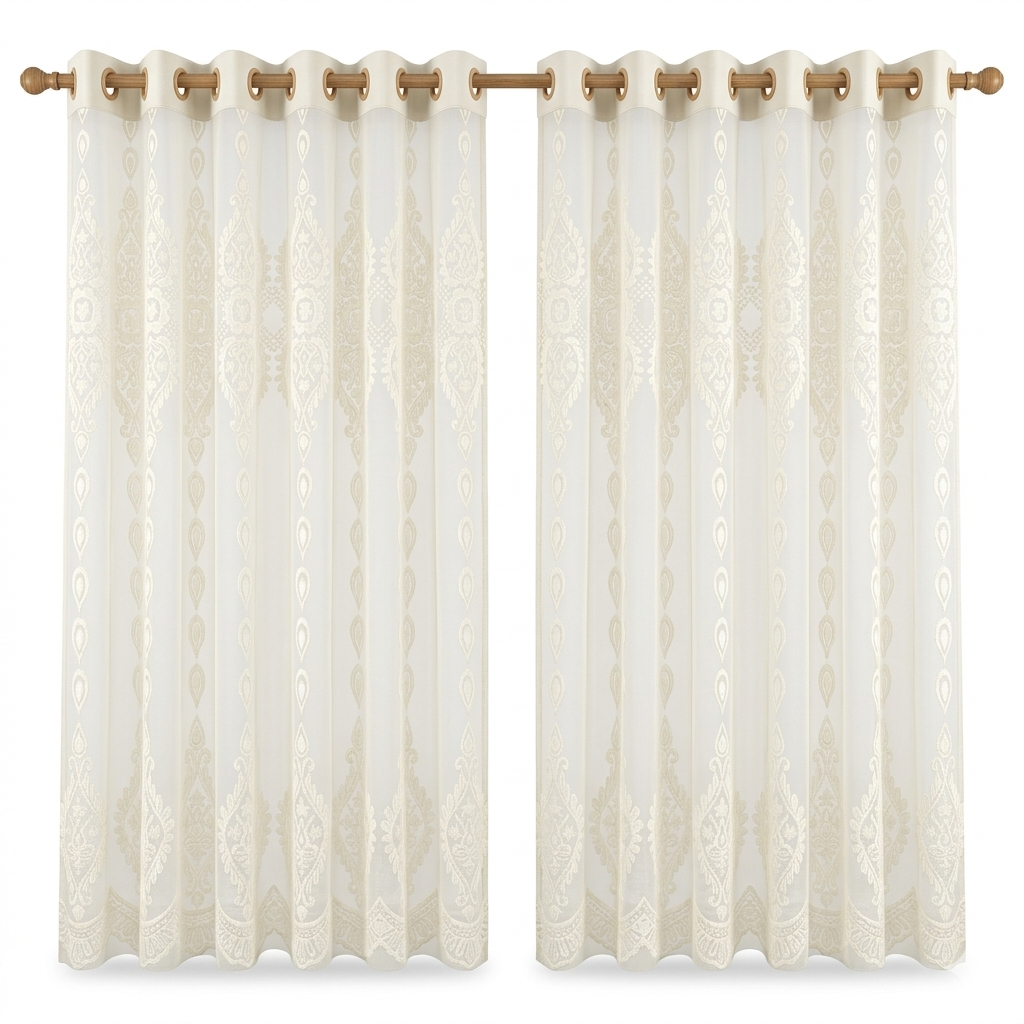 Embroidered Sheer Eyelet Curtain