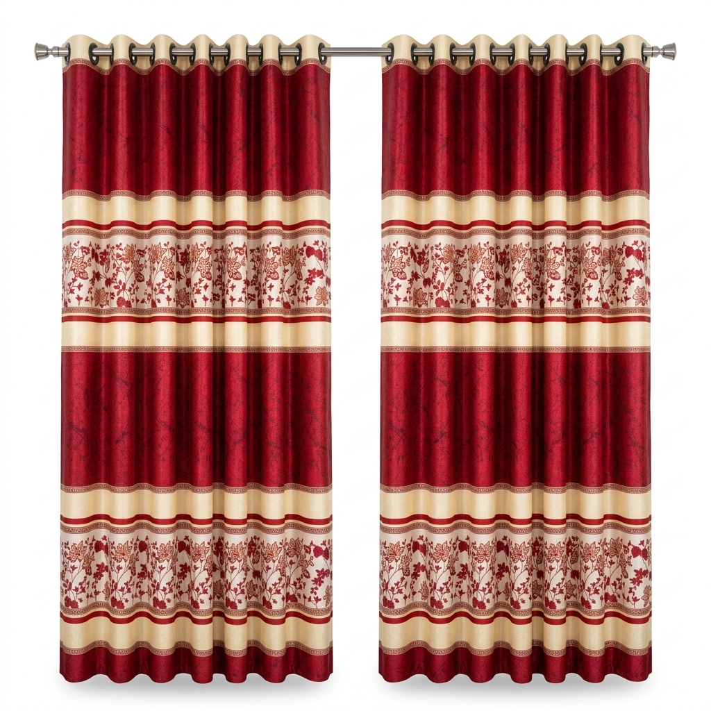 Leaf Floral Eyelet Curtain